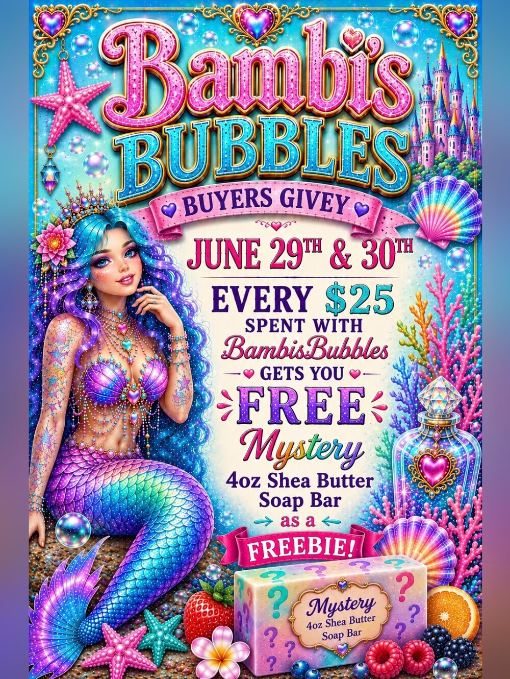 June Deals Every $25 Spent With BambisBubbles Gets You FREEBIE